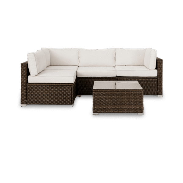 Aurora 5 Piece Outdoor Modular Wicker Corner Sofa